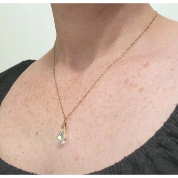 Vintage Sarah Coventry Gold Tone Teardrop Pendant Necklace 19 inches long - Picture 3 of 14